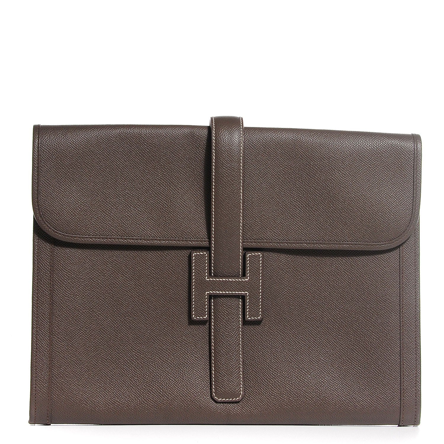 Hermes Epsom Jige 34 GM Clutch Etoupe 1 of 8