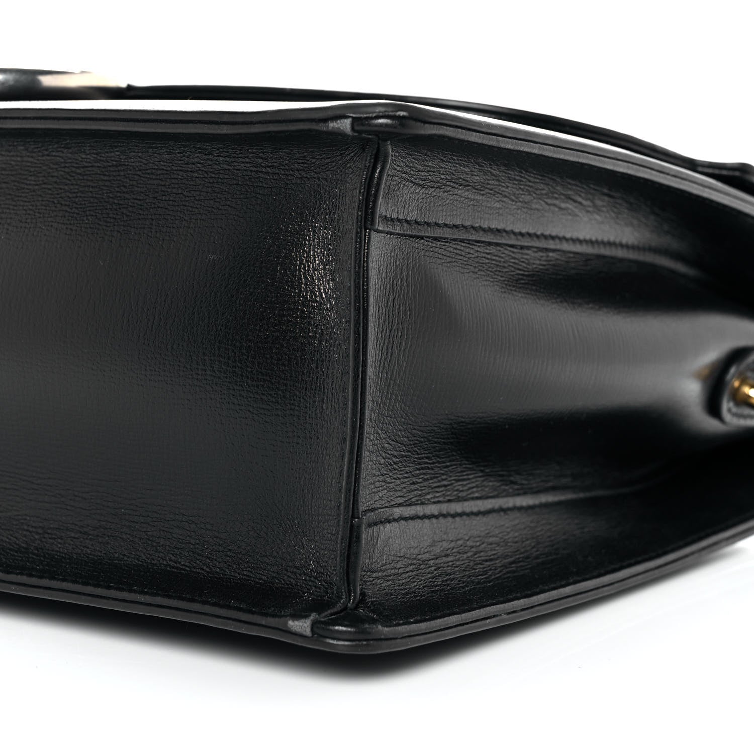 Gucci Textured Calfskin Medium Torchon GG Ring Shoulder Bag Black 9 of 10