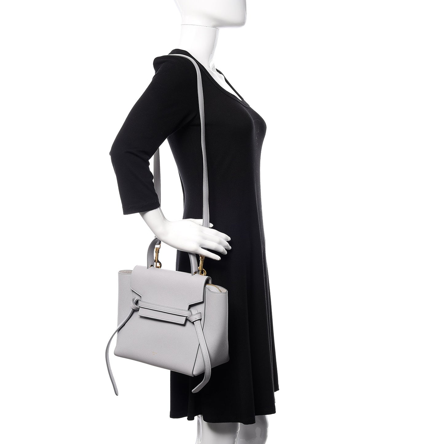 Grained Calfskin Micro Belt Bag Pearl Blue