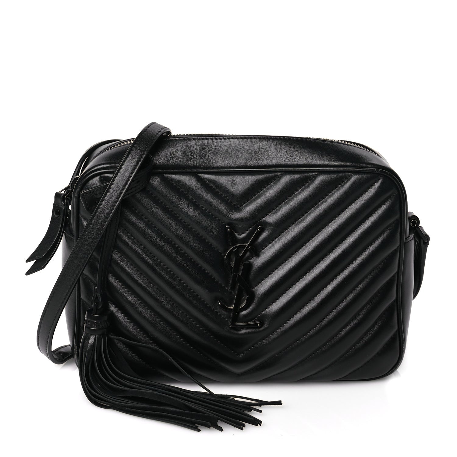 Saint Laurent Calfskin Matelasse Monogram Monochrome Lou Camera Bag Black 1 of 8