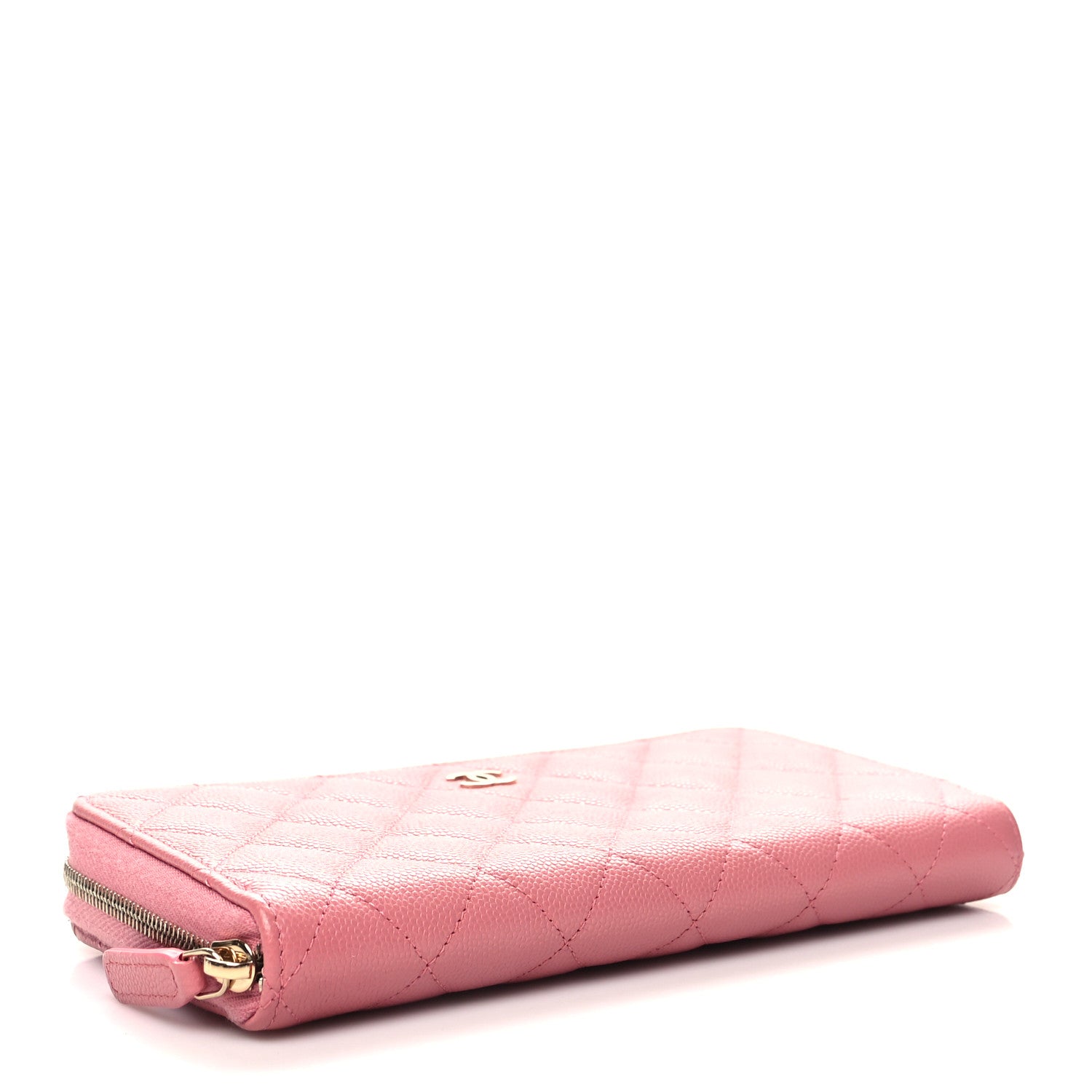 Chanel Caviar Quilted Zip Around Wallet Pink 4 of 13