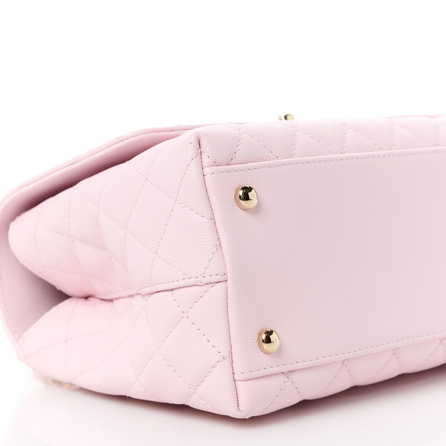 Caviar Quilted Small Coco Handle Flap Light Pink