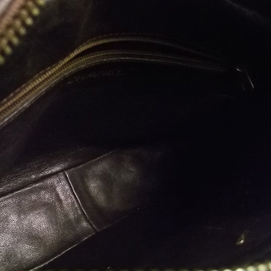 Quilted Lambskin Tassel Camera Case Brown