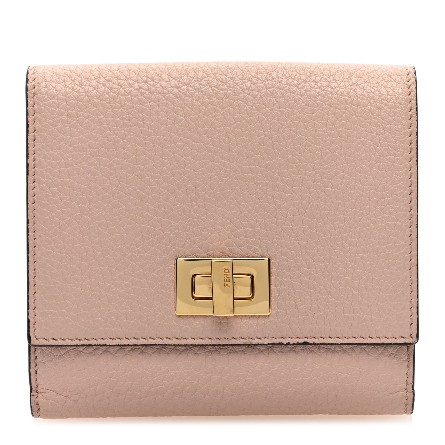 Cuoio Romano Vitello Grace Micro Peekaboo Tri-Fold Wallet Cipria Fango