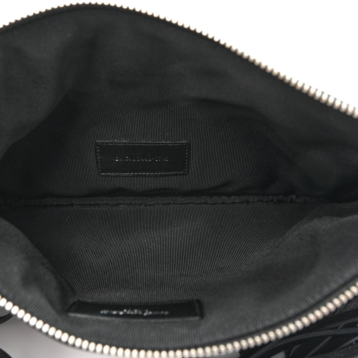 Saint Laurent Calfskin Monogram Fringe Pouch Black 5 of 9