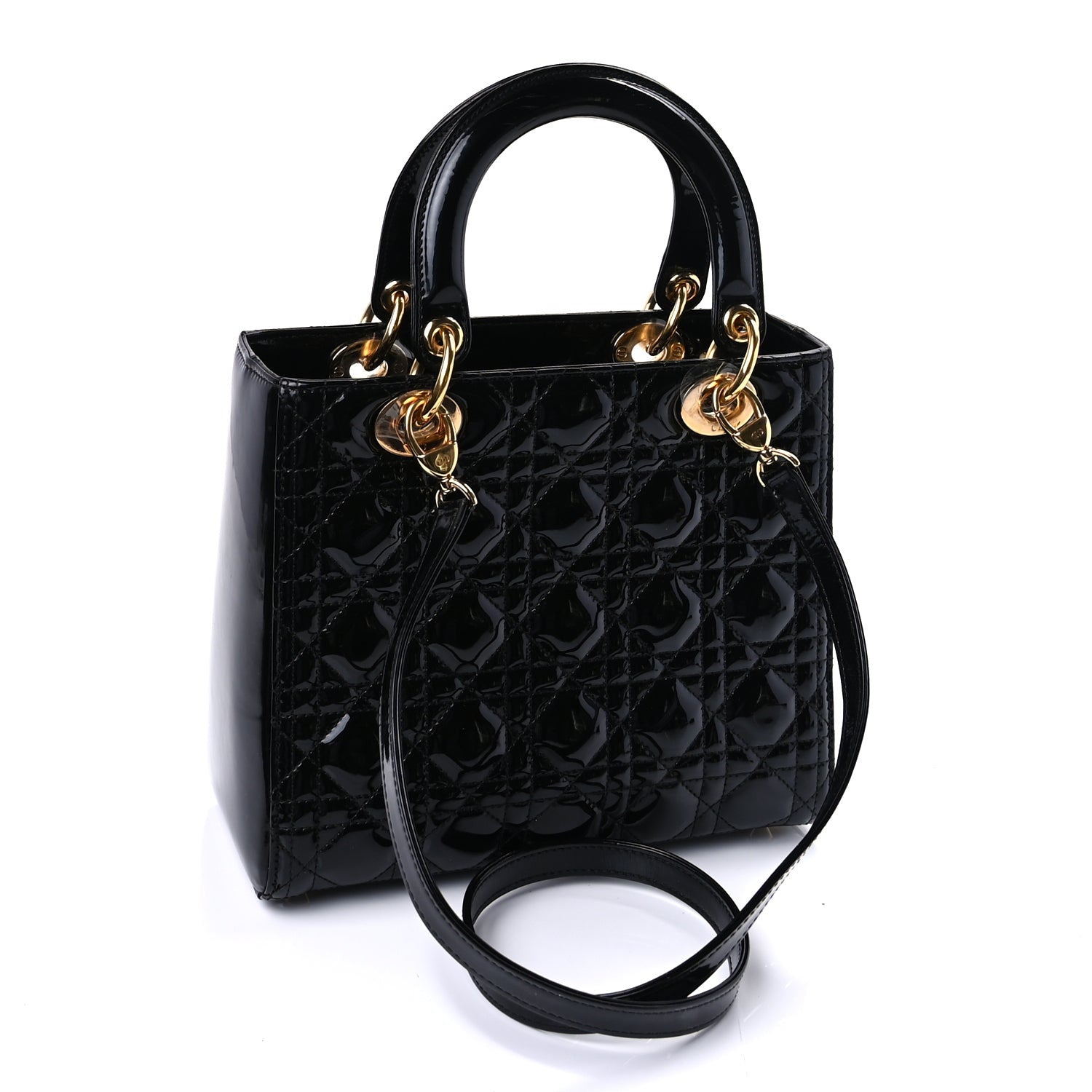 Christian Dior Patent Cannage Medium Lady Dior Black 2 of 8