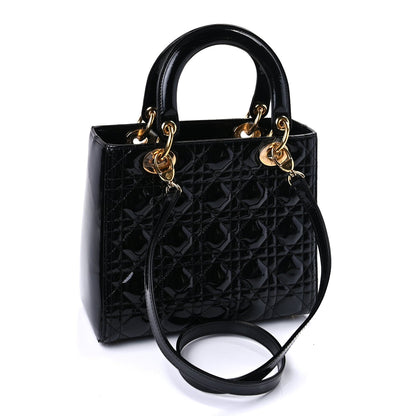 Christian Dior Patent Cannage Medium Lady Dior Black 2 of 8
