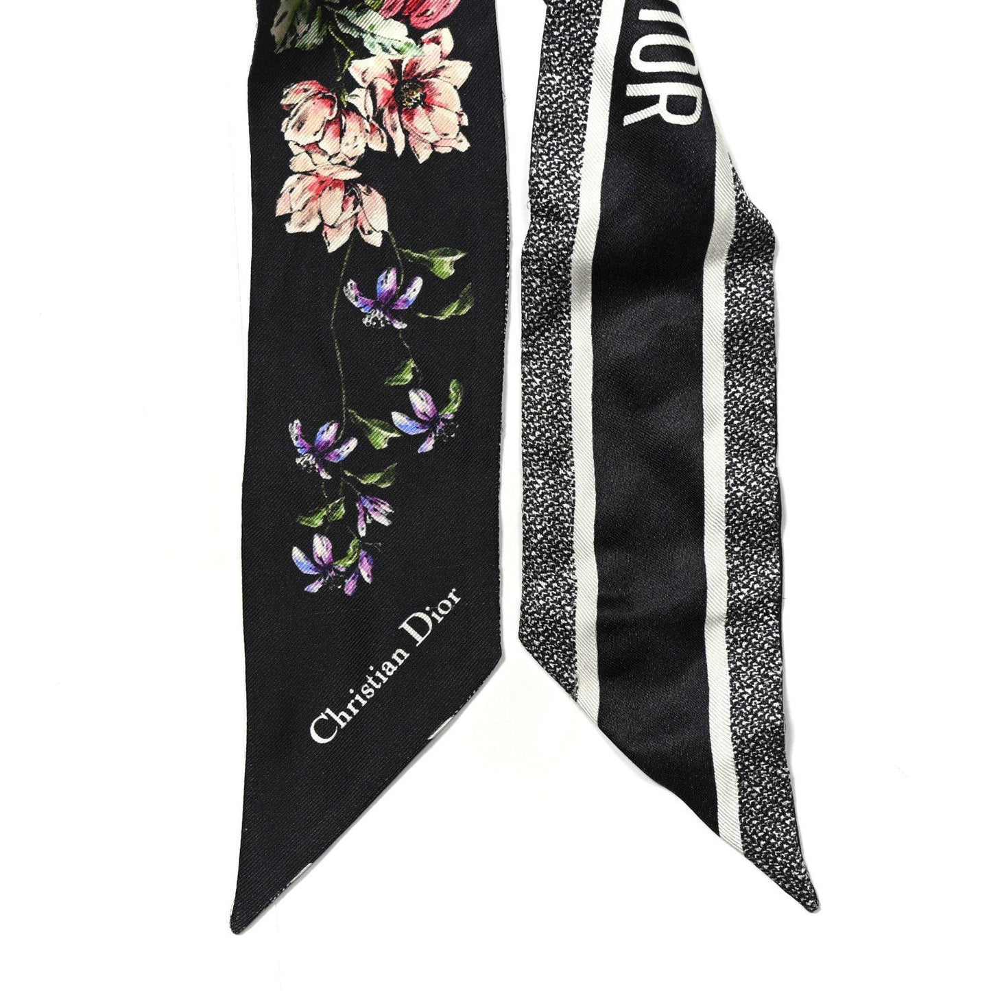 Silk Twill D-Floral Mitzah Scarf Blue Multicolor