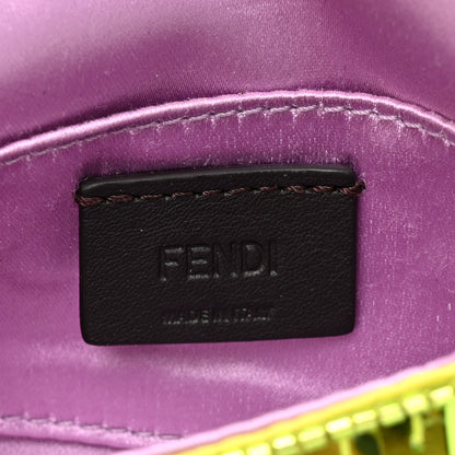 Fendi Sequin Paillettes Shiny Nappa Sex and the City Nano Maxi Buckle Baguette Charm Wasabi 6 of 12