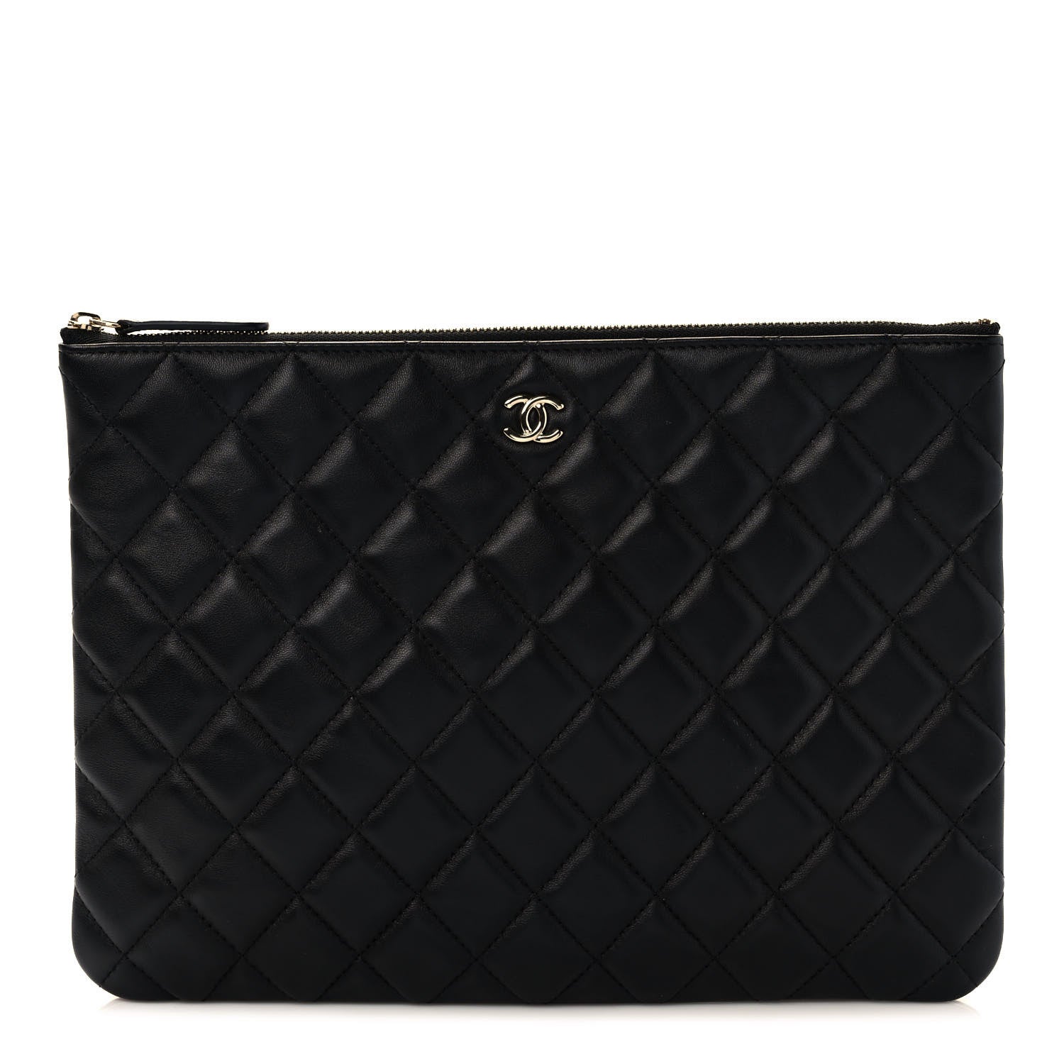 Chanel Lambskin Quilted Medium Cosmetic Case Black 1 of 6