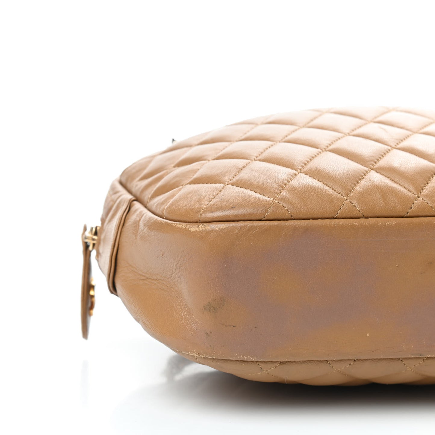 Lambskin Quilted Camera Case Beige