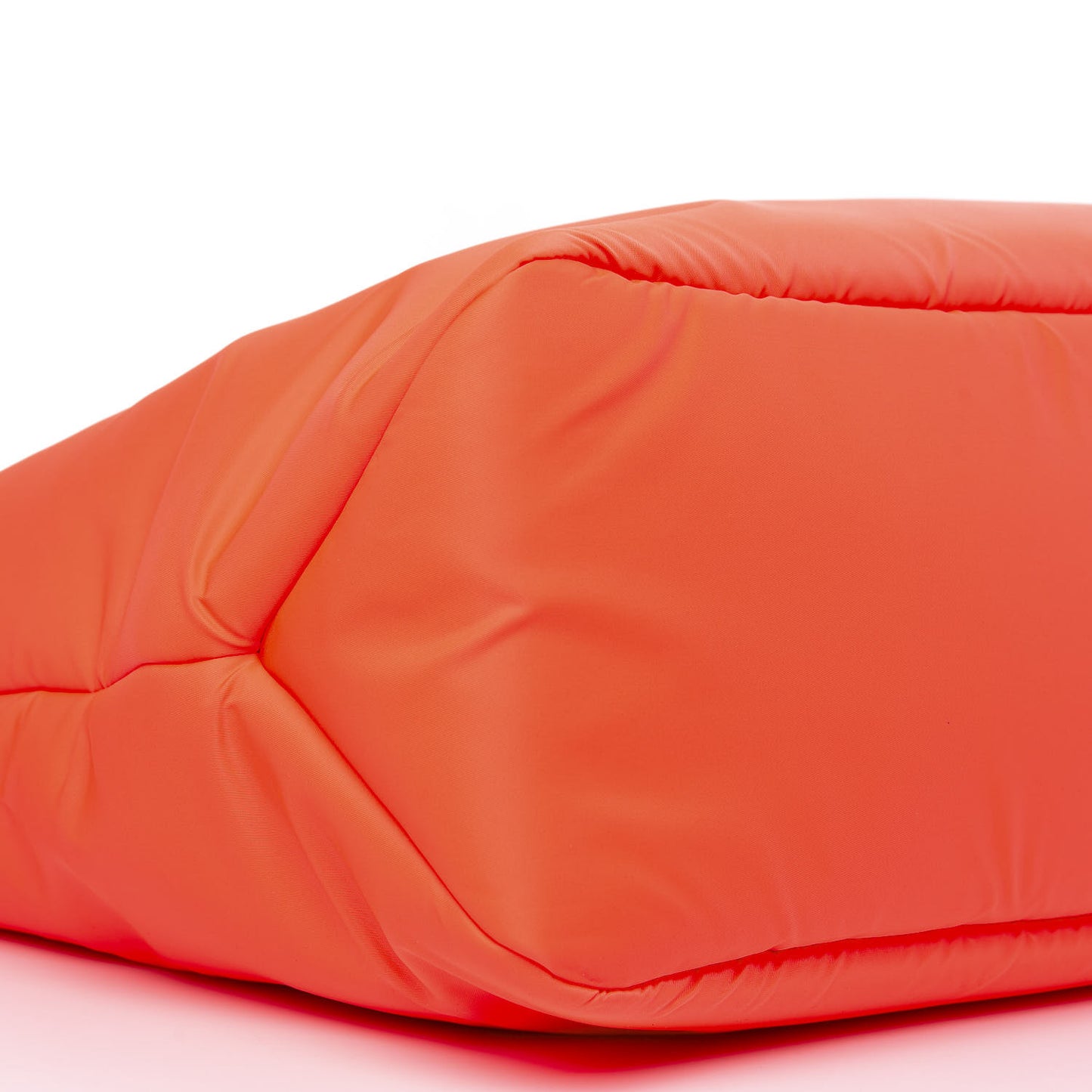 Tessuto Nylon Soft Padded Medium Shopping Tote Arancio Fluo