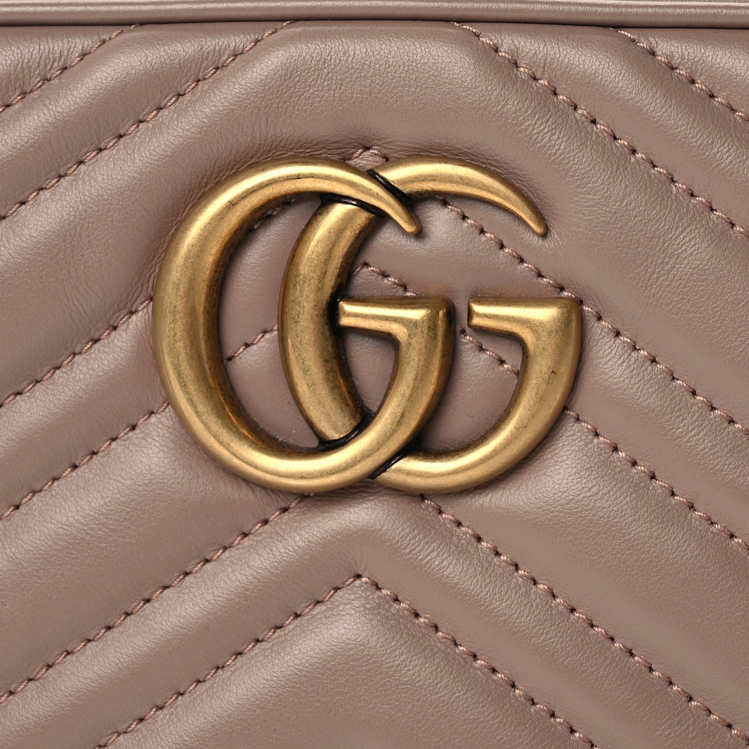 Gucci Calfskin Matelasse Small GG Marmont Chain Shoulder Bag Porcelain Rose 7 of 9