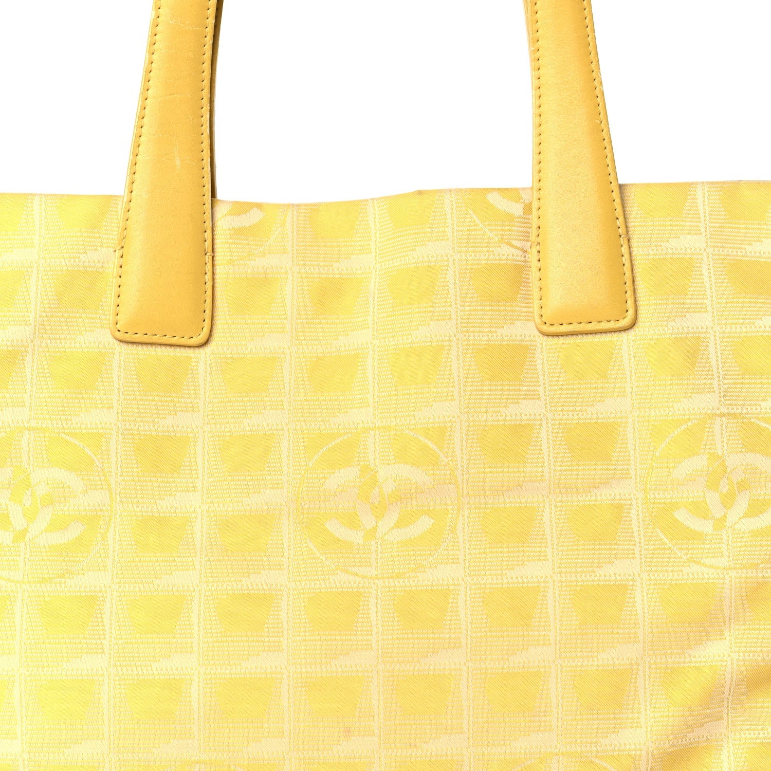 Chanel Nylon Travel Large Tote  Yellow 7 of 9