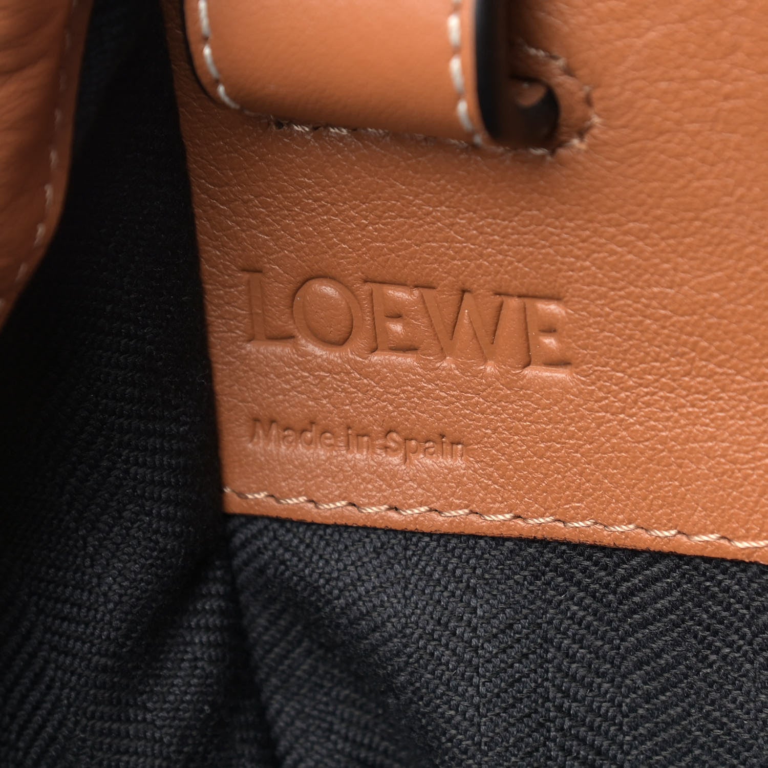 Loewe Calfskin Denim Medium Hammock Shoulder Bag Multitone Tan 7 of 11