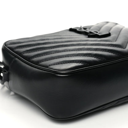 Saint Laurent Calfskin Matelasse Monogram Monochrome Lou Camera Bag Black 8 of 9