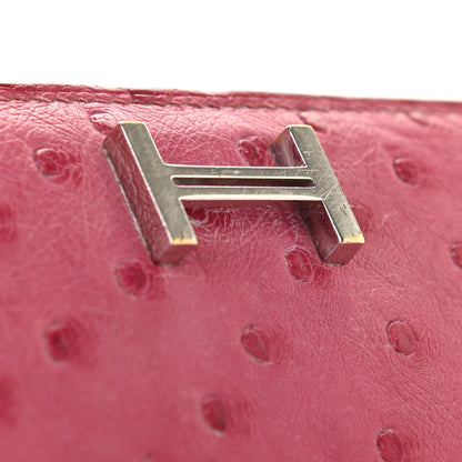 Hermes Ostrich Bearn Wallet Fuchsia 16 of 16