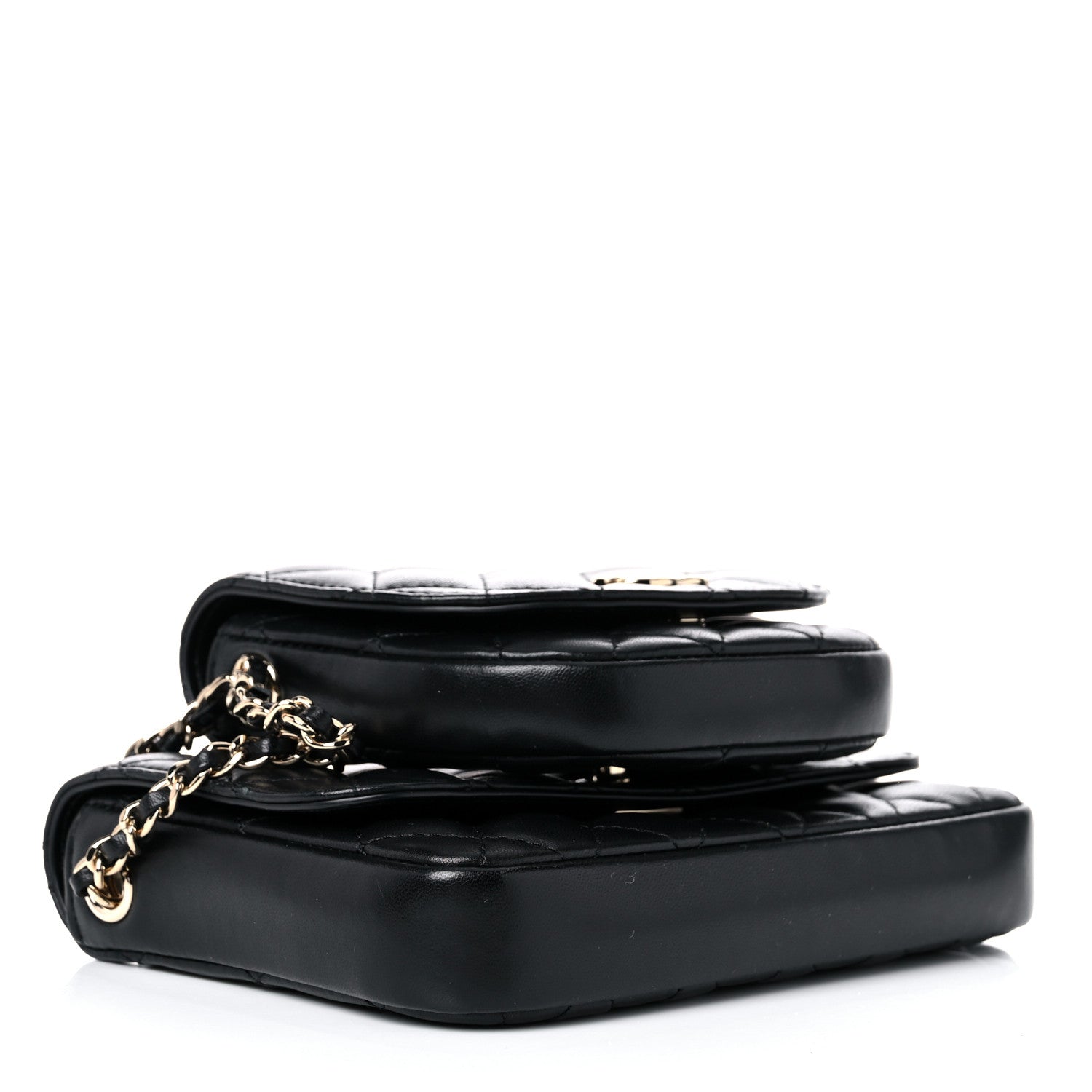 Chanel Lambskin Quilted Side Packs Black 4 of 14