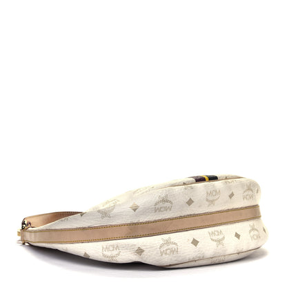 MCM Visetos Striped Hobo White 3 of 12
