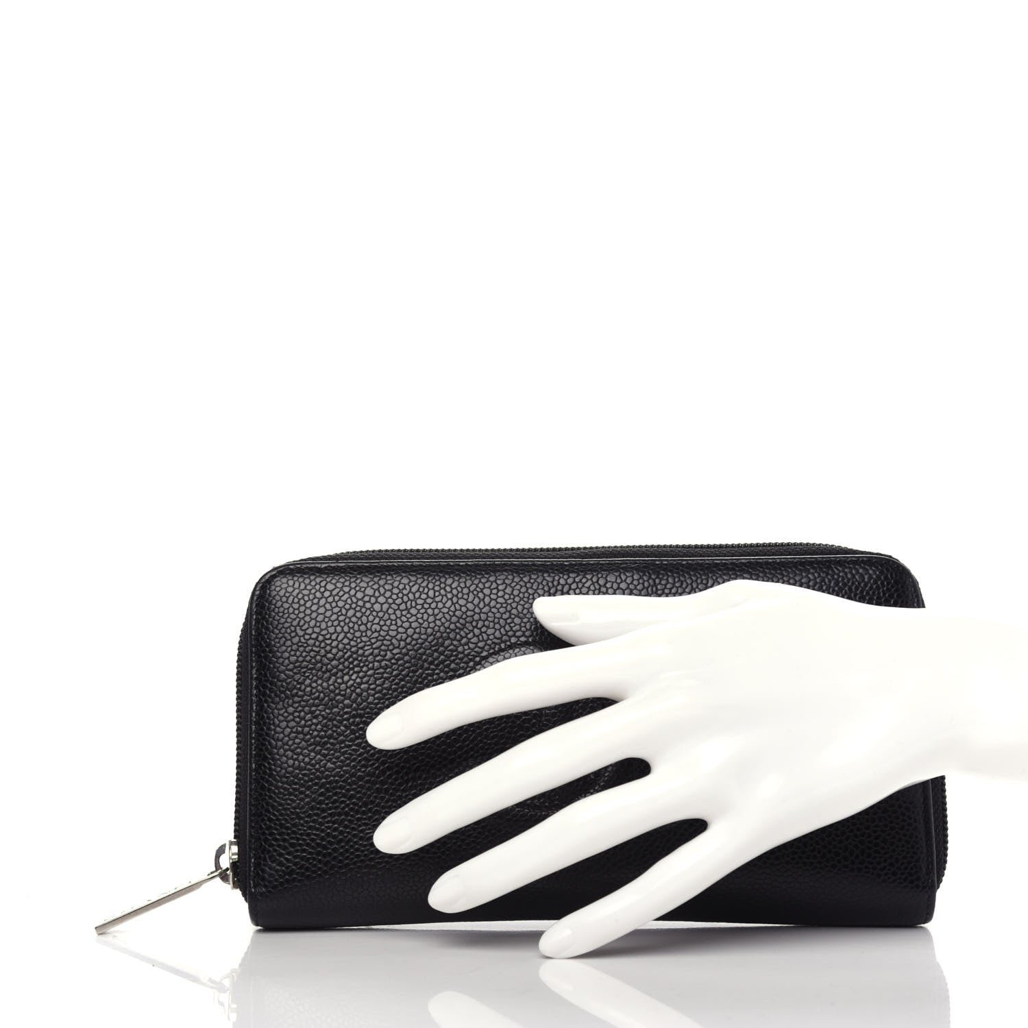 Chanel Caviar Timeless CC Large Gusset Zip Around Wallet Black 2 of 9