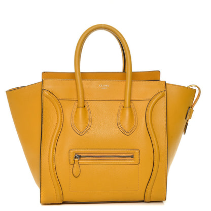 Celine Drummed Calfskin Mini Luggage Ocre 1 of 7