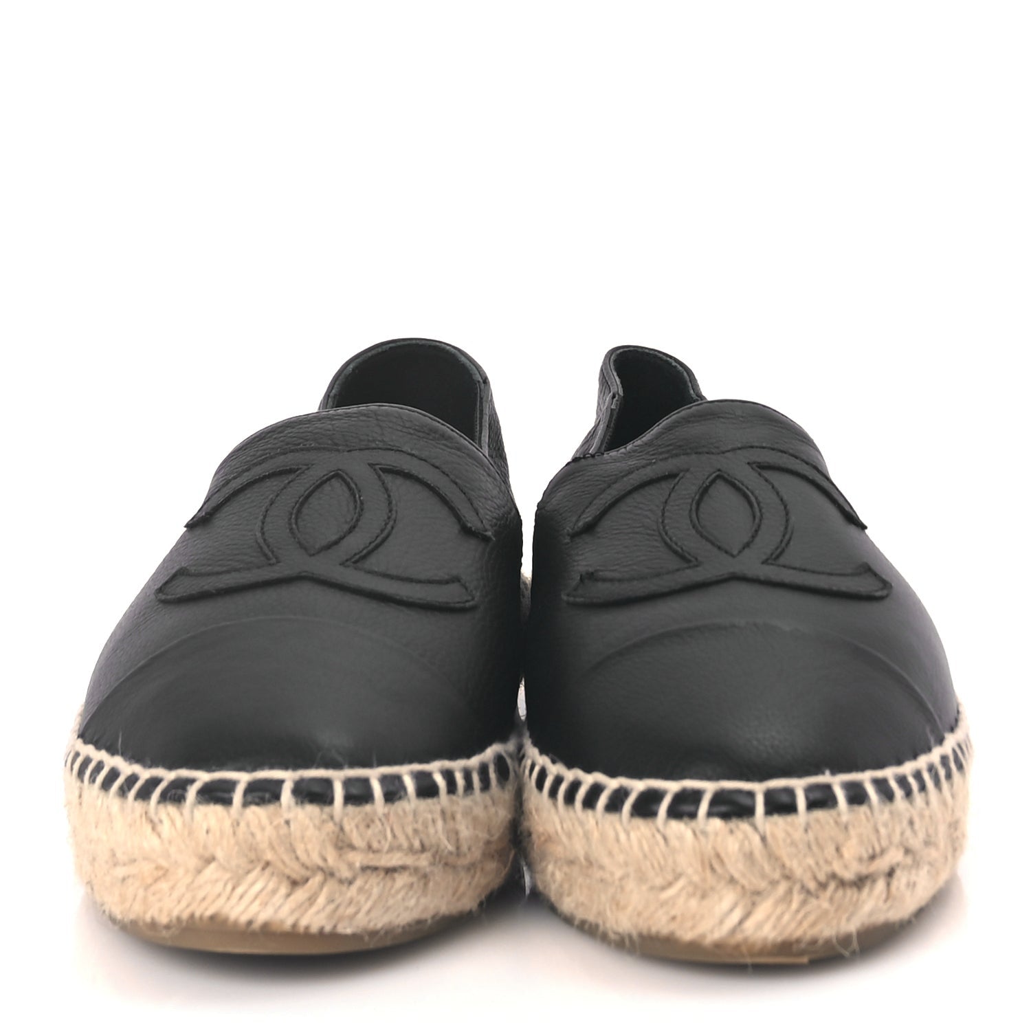 Chanel Calfskin CC Espadrilles Black 2 of 9