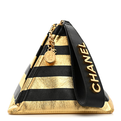 Chanel Metallic Lambskin CC Kheops Pyramid Bag Gold Black 1 of 7