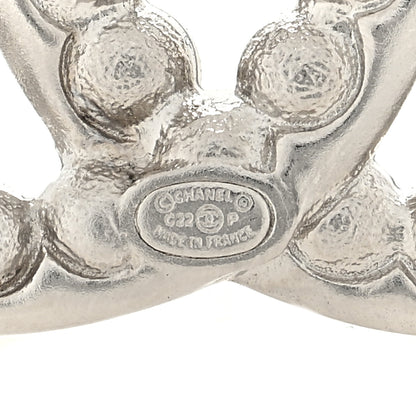 Chanel Pearl Crystal CC Brooch Silver 3 of 4