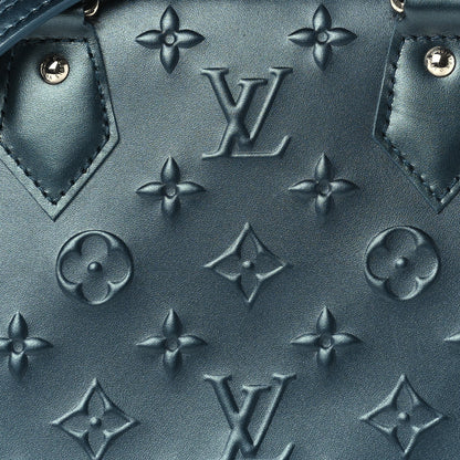Louis Vuitton Metallic Calfskin Debossed Monogram Alma BB Steel Blue 11 of 15