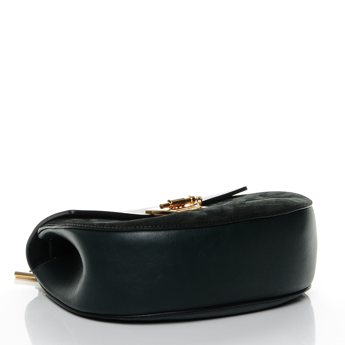 Suede Smooth Calfskin Drew Shoulder Bag Intense Green