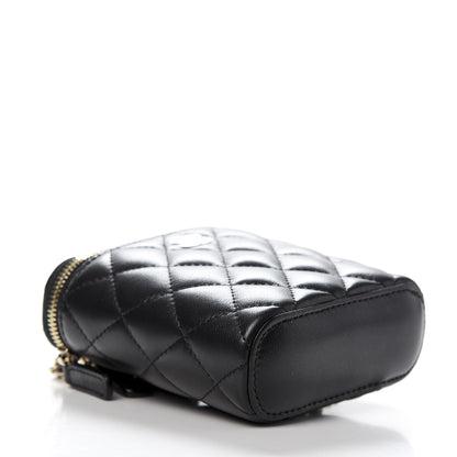 Chanel Lambskin Quilted Small Vertical Coco Beauty Vanity Case With Chain Black 4 of 11