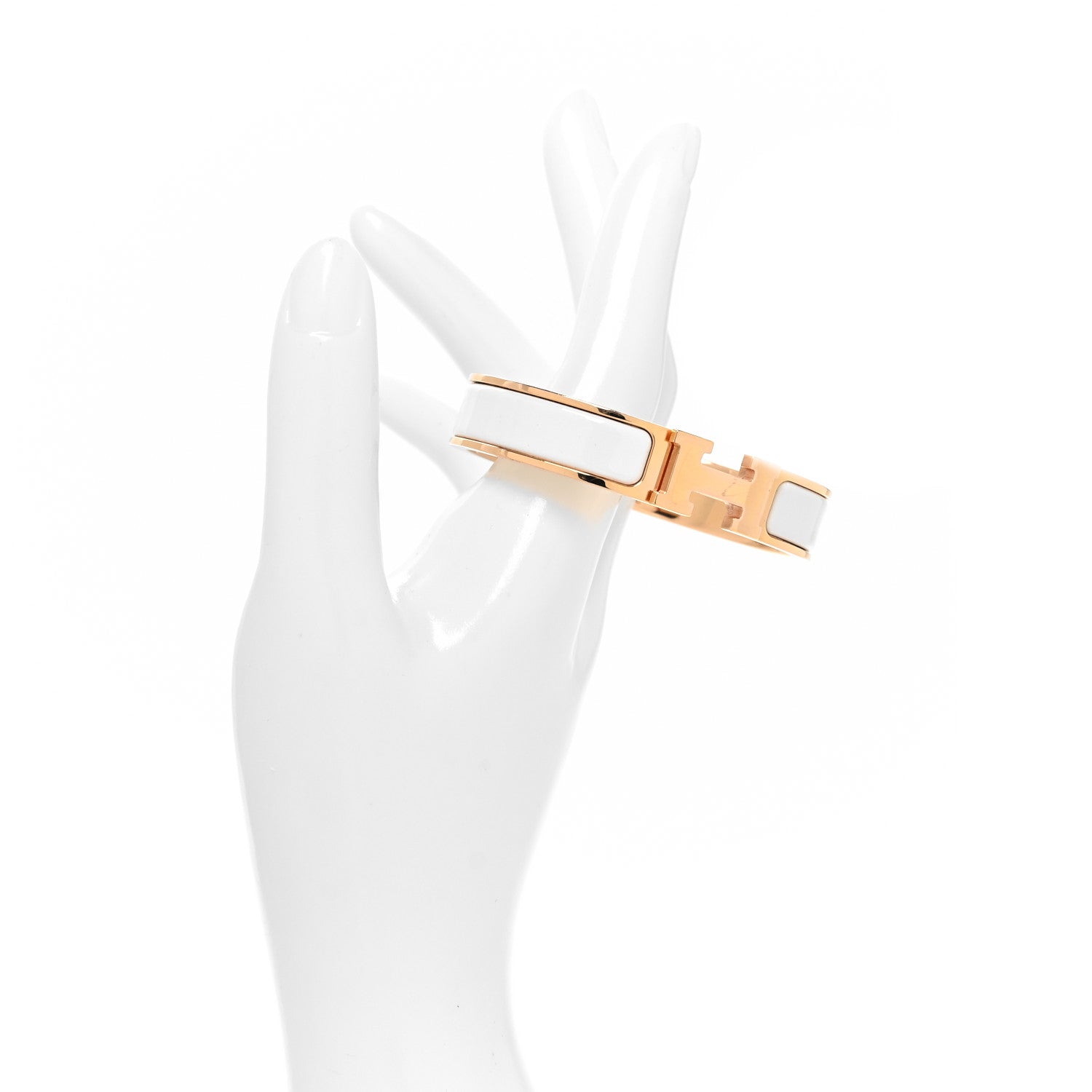 Hermes Enamel Narrow Clic Clac H Bracelet PM White 2 of 5