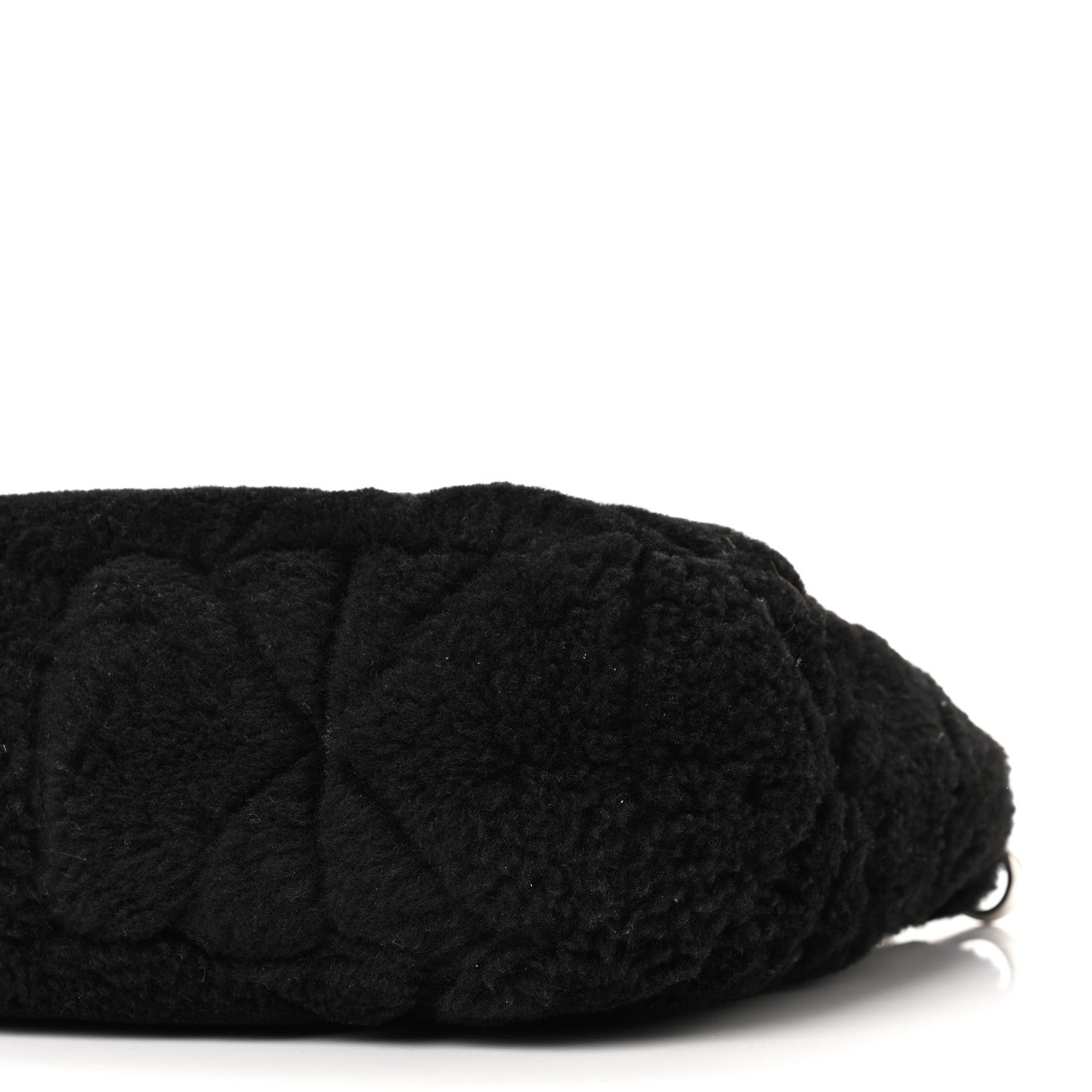 Prada Shearling Nappa Triangle Quilted Patchwork System Shoulder Bag Black 9 of 11