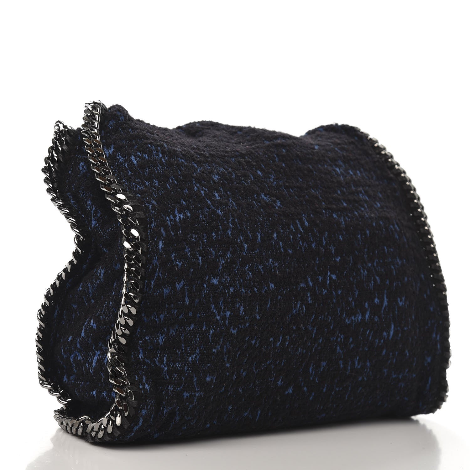 Stella McCartney Tweed Small Falabella Fold Over Tote Royal Blue 3 of 9