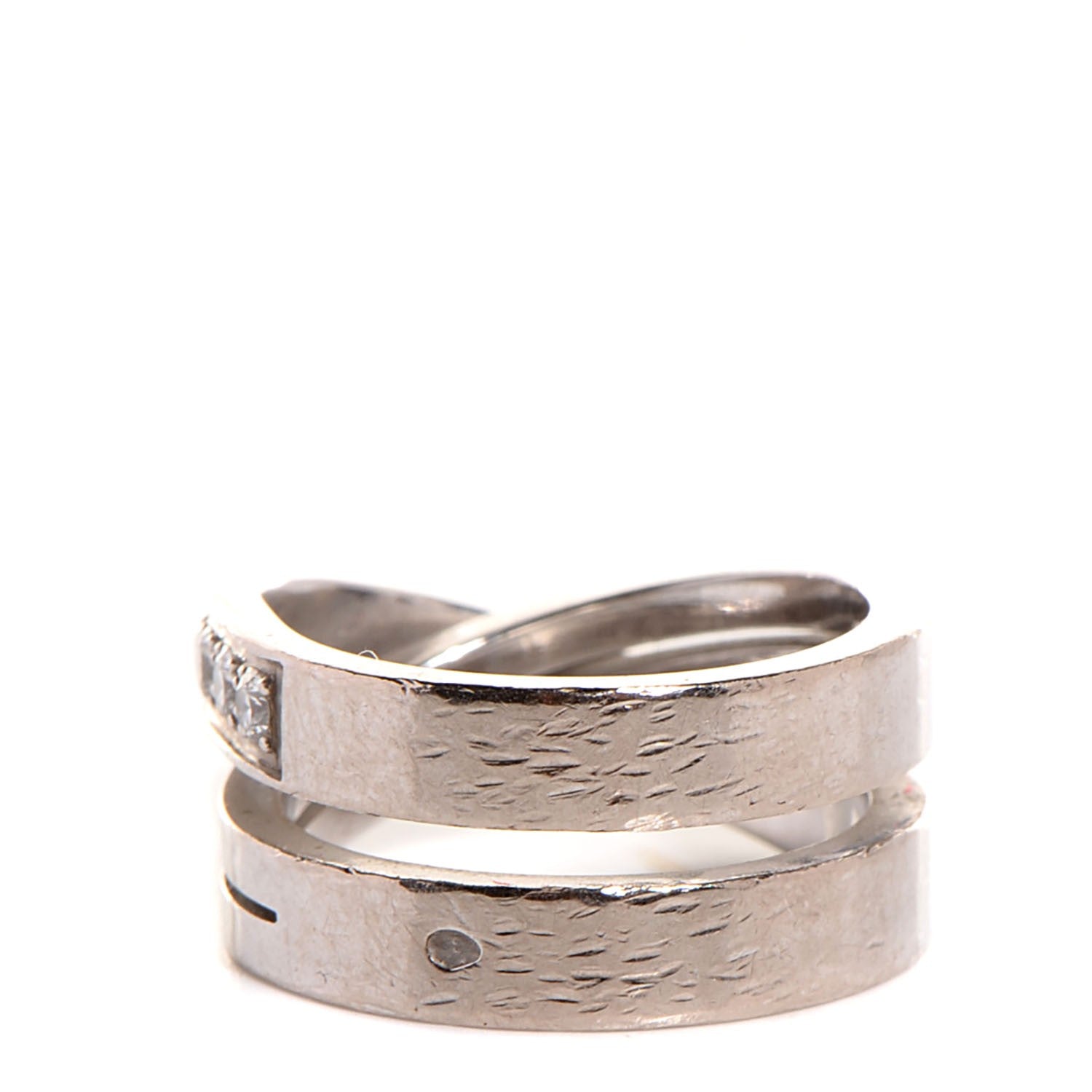 Cartier 18K White Gold Diamond 9mm Paris Nouvelle Vague Ring 48 4.5 6 of 7