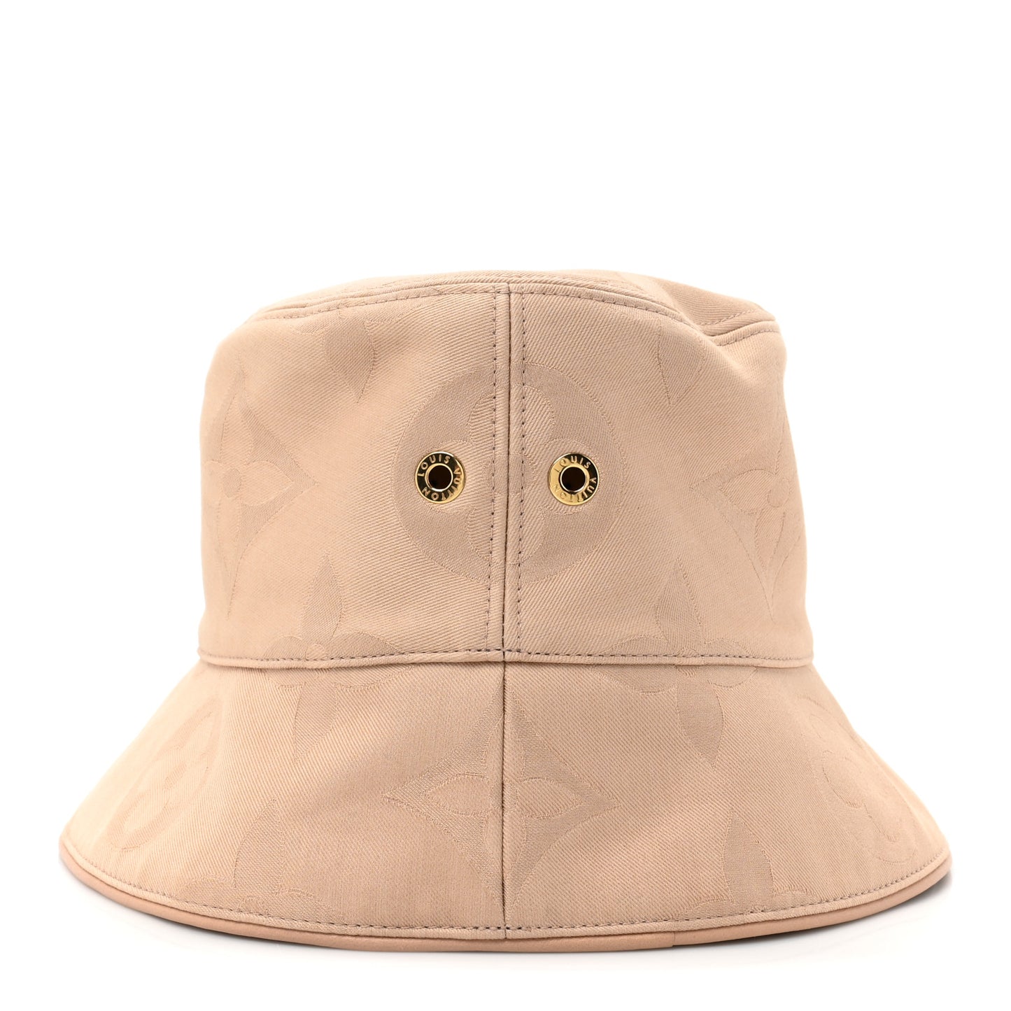 Cotton Monogram Flower Tile Reversible Bucket Hat S Beige
