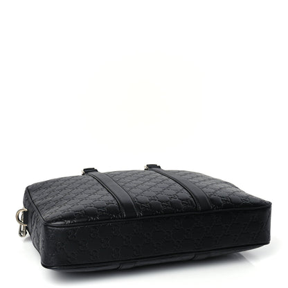 Gucci Calfskin GG Emblem Large Briefcase Black 3 of 8