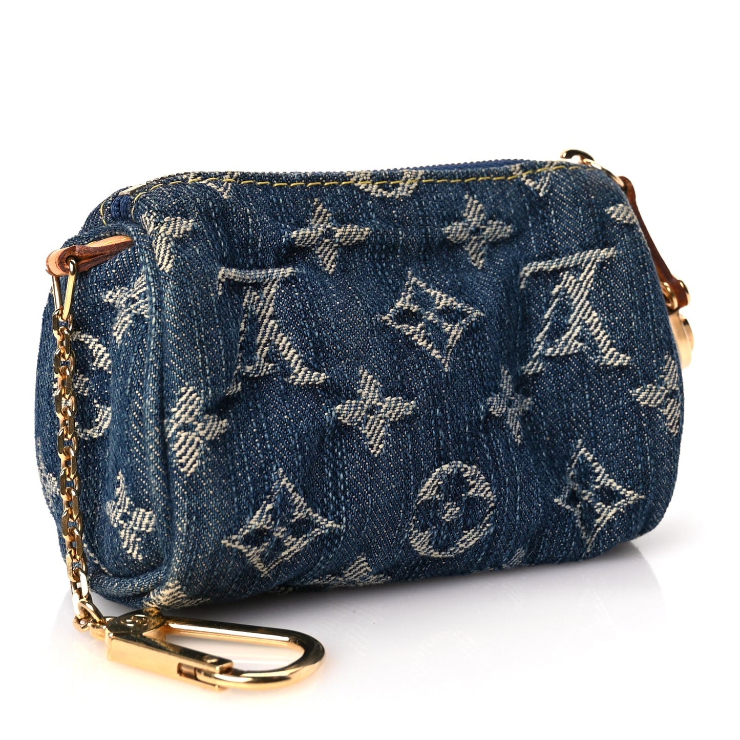 Monogram Denim Pochette Speedy PM Key Holder Blue