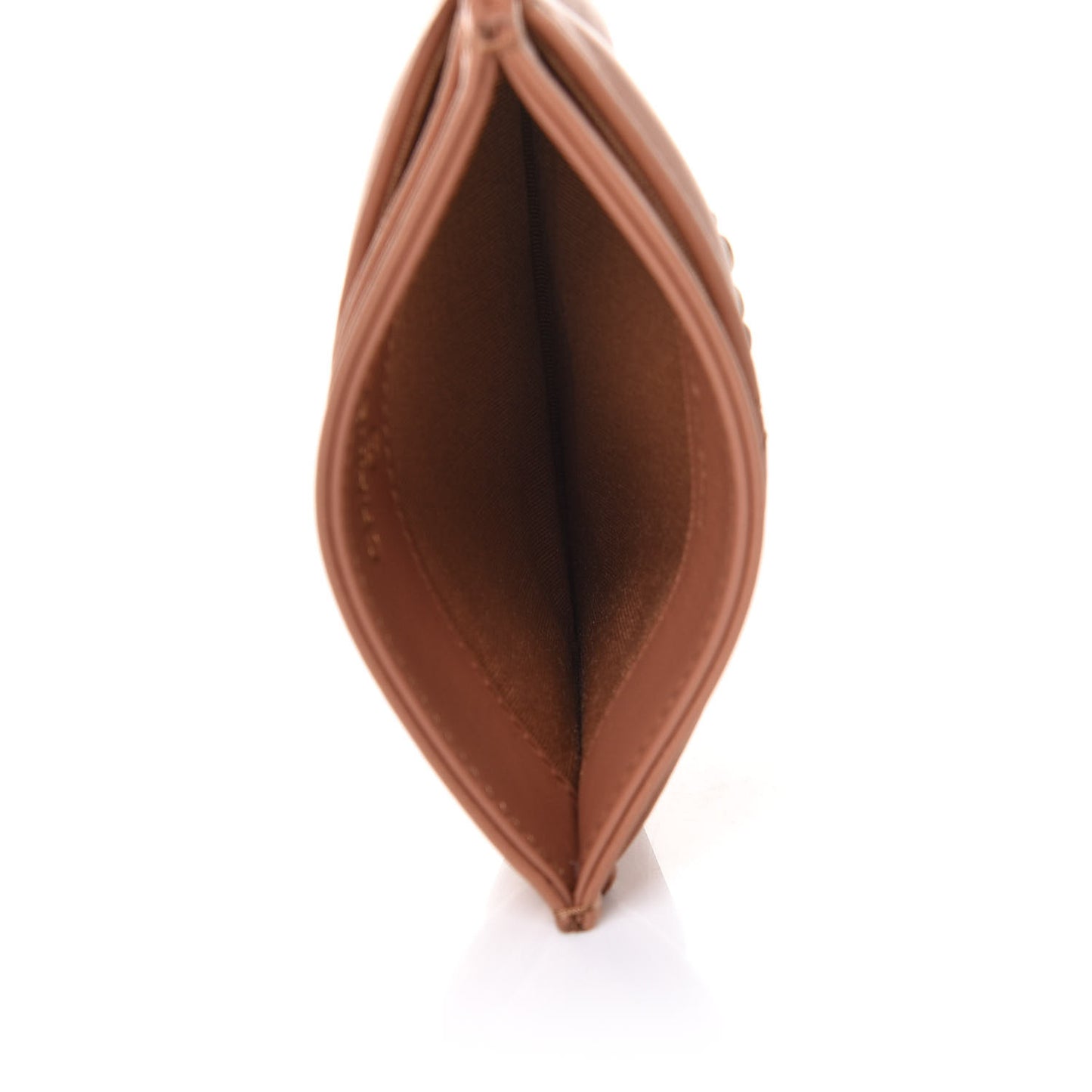 Lambskin Quilted Chanel 19 Card Holder Brown