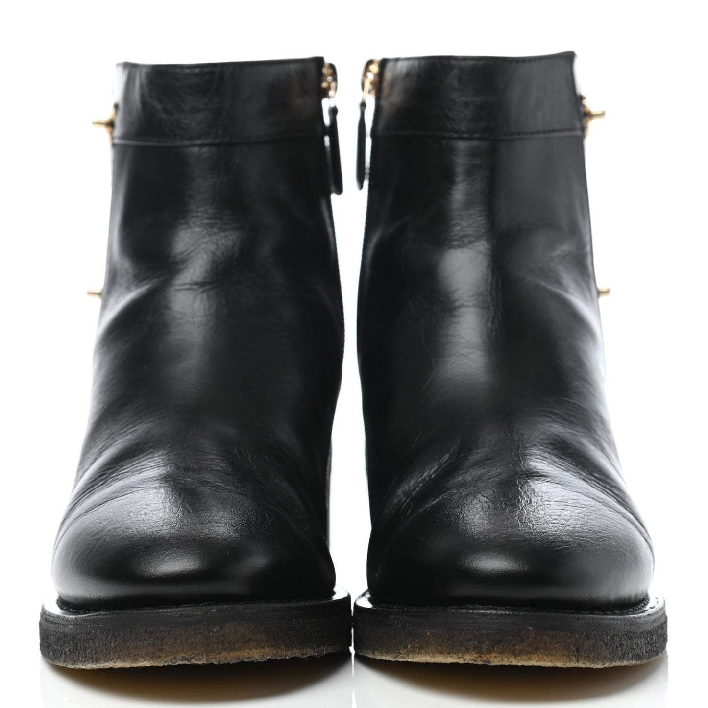 Calfskin CC Turnlock Ankle Boots 38 Black
