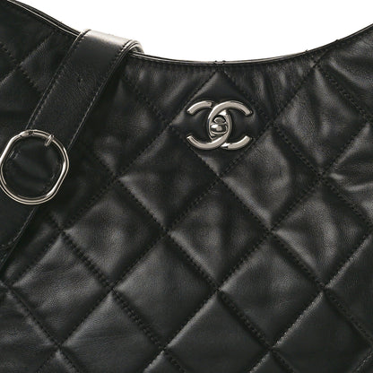 Chanel Lambskin Chain Rows Quilted Chain Hobo Black 8 of 10