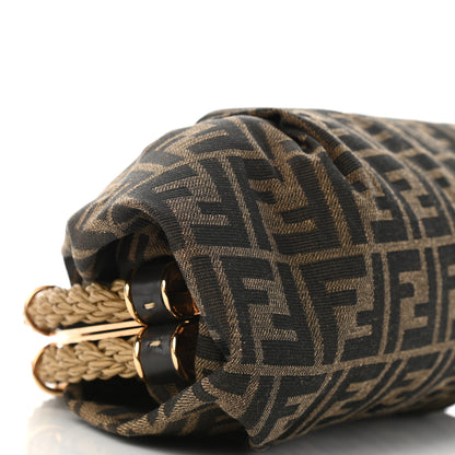 Fendi Fabric Jacquard FF Braided Shell Clutch Tobacco 16 of 18