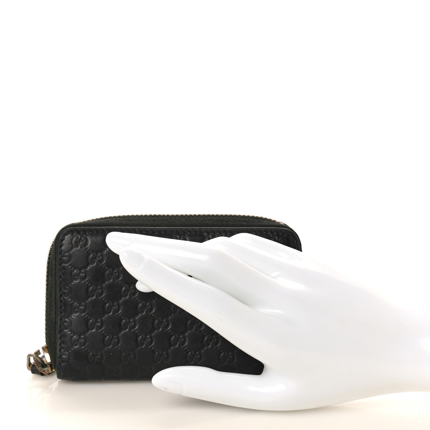 Microguccissima Zip Around Card Case Black