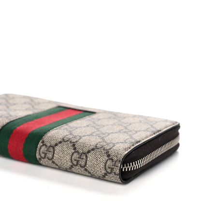 Gucci GG Supreme Monogram Web Zip Around Wallet Beige Cocoa 9 of 9