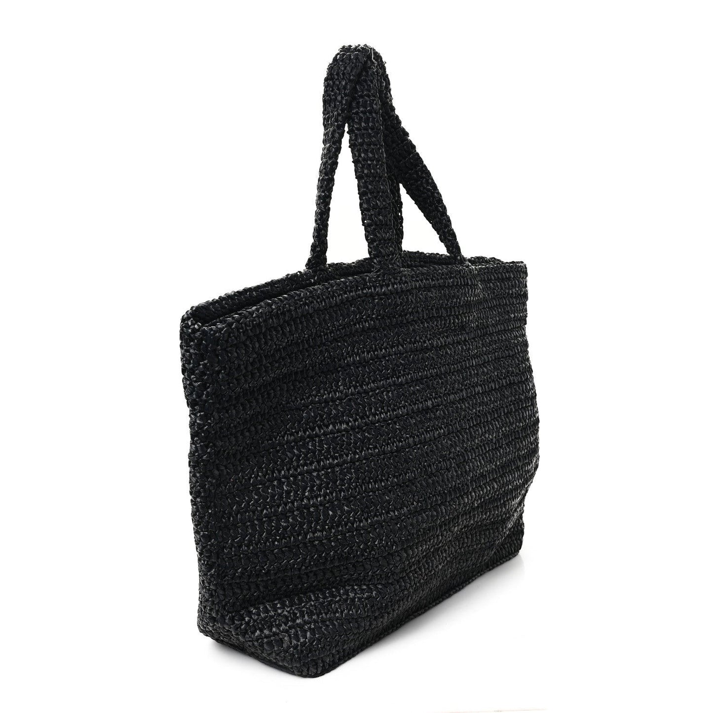 Raffia Rive Gauche Tote Black