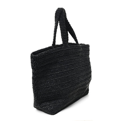 Saint Laurent Raffia Rive Gauche Tote Black 3 of 7