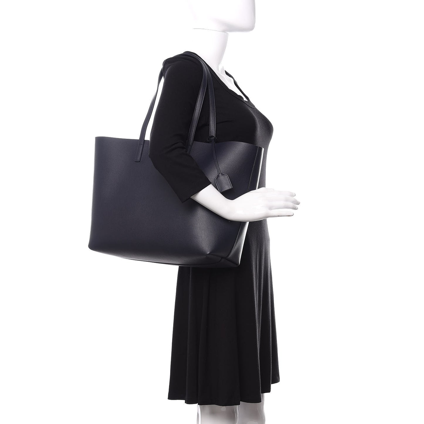 Calfskin Large Shopping Tote Deep Marine
