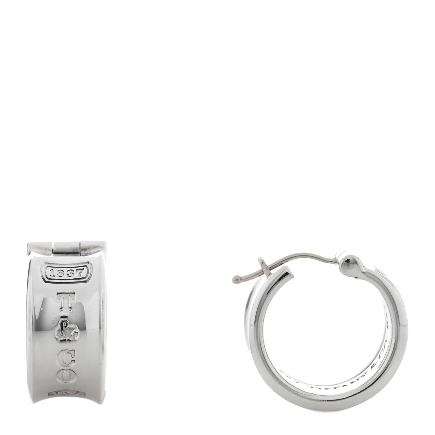 Sterling Silver Wide 1837 Hoop Earrings