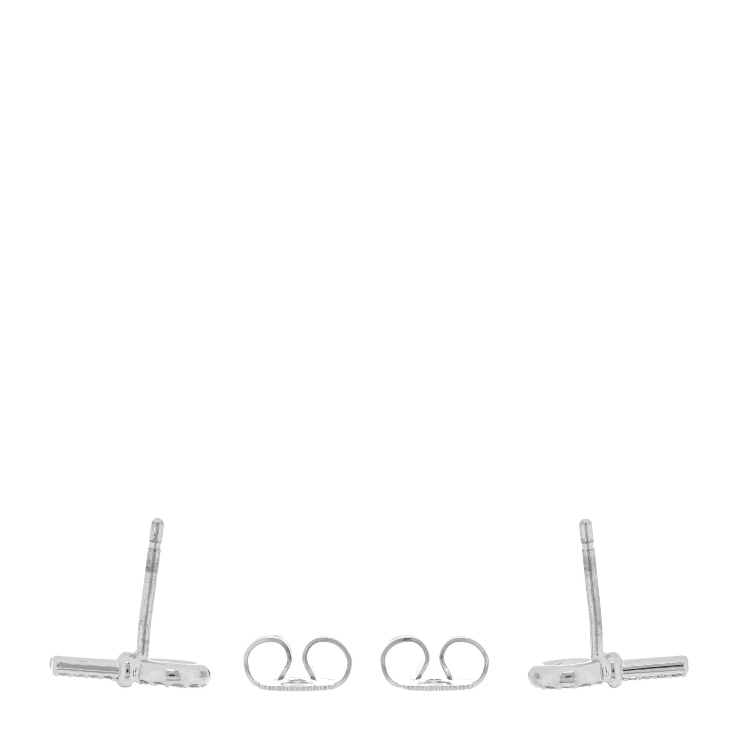 18K White Gold Diamond Mini Key Earrings