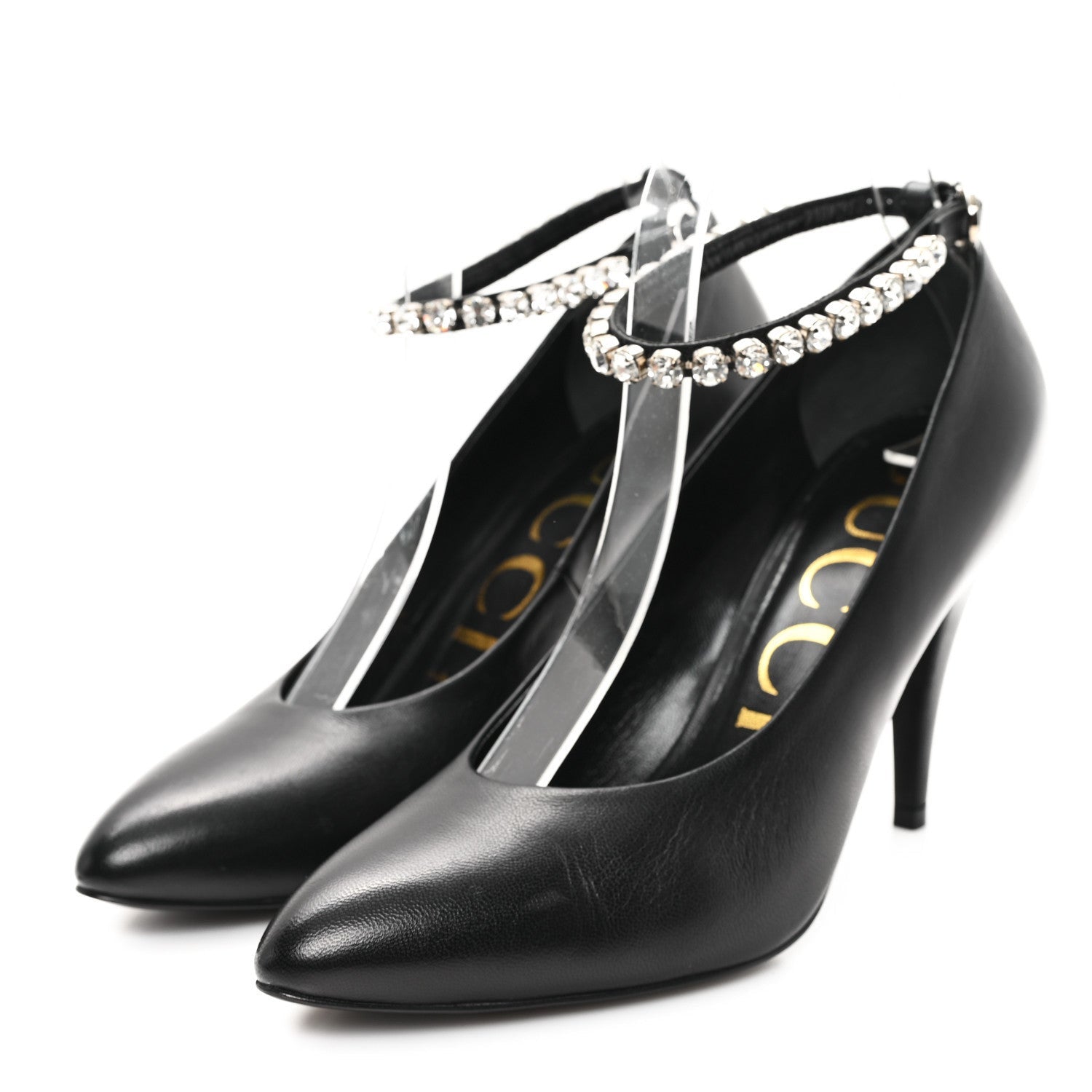 Gucci Malaga Kid Crystal Pumps 37 Black 4 of 7